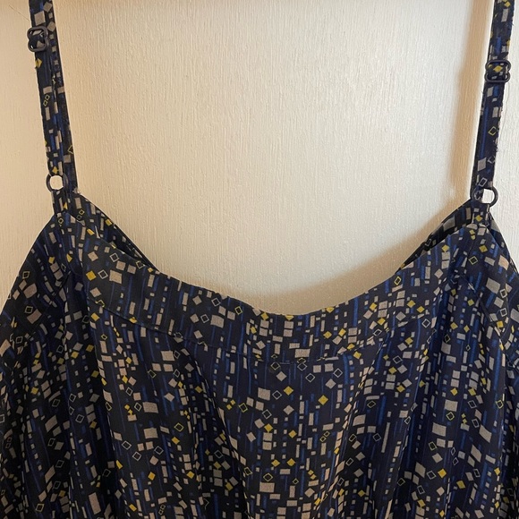 Blue, Yellow, and Beige Geometric Patterned Forever 21 Dress - Picture 5 of 7